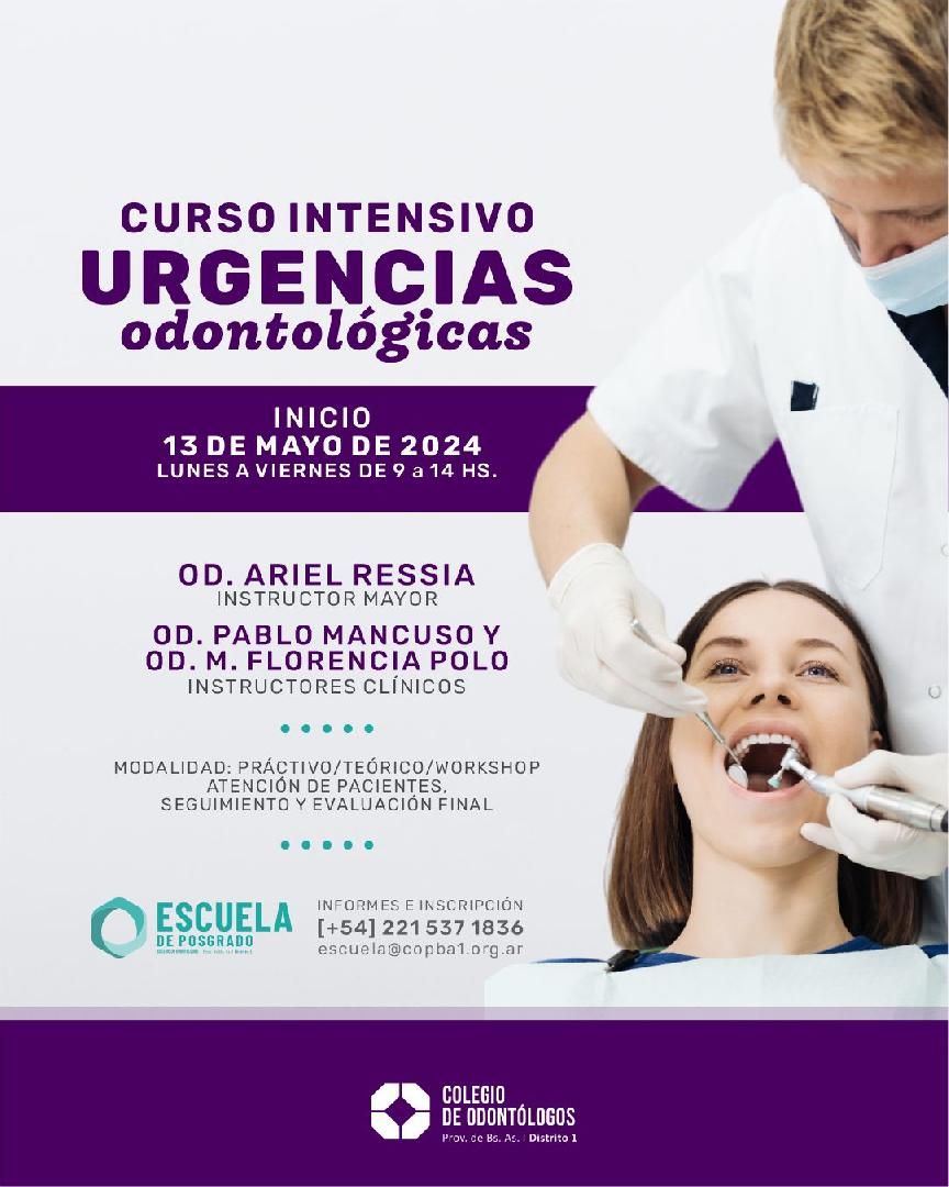 CURSO INTENSIVO DE URGENCIAS ODONTOLÓGICAS