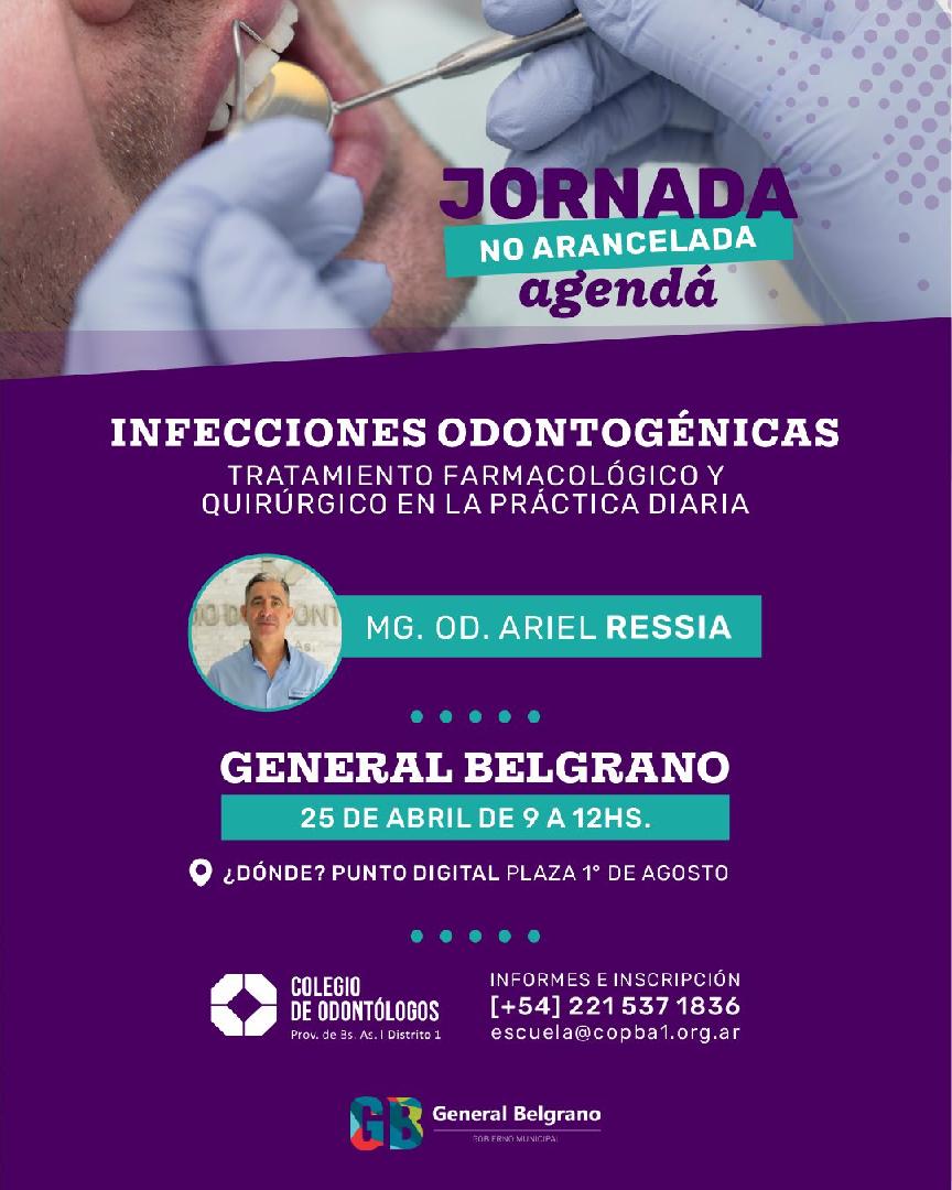 JORNADA NO ARANCELADA "INFECCIONES ODONTOGÉNICAS¨ Tratamiento Farmacológico y Quirúrgico en la Práctica Diaria