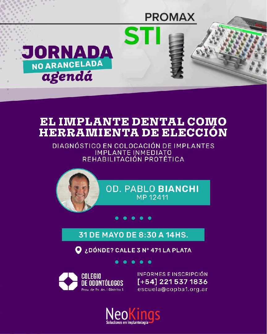 JORNADA NO ARANCELADA 'EL IMPLANTE DENTAL COMO HERRAMIENTA DE ELECCIÓN'