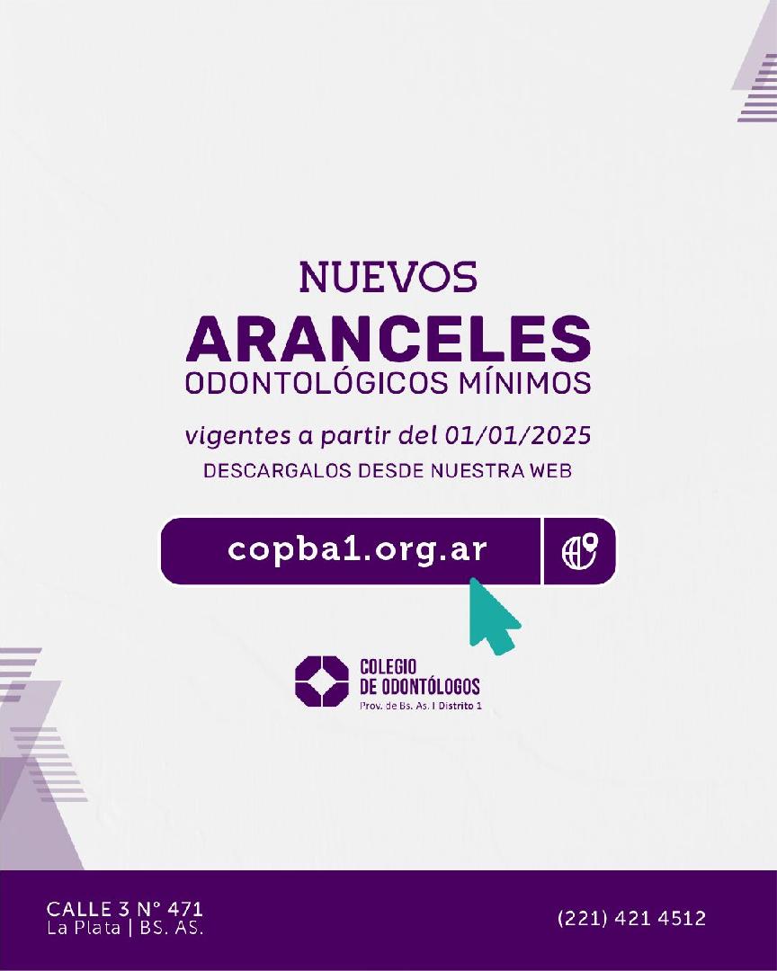 ARANCELES MÍNIMOS ACTUALIZADOS AL 01/01/2025