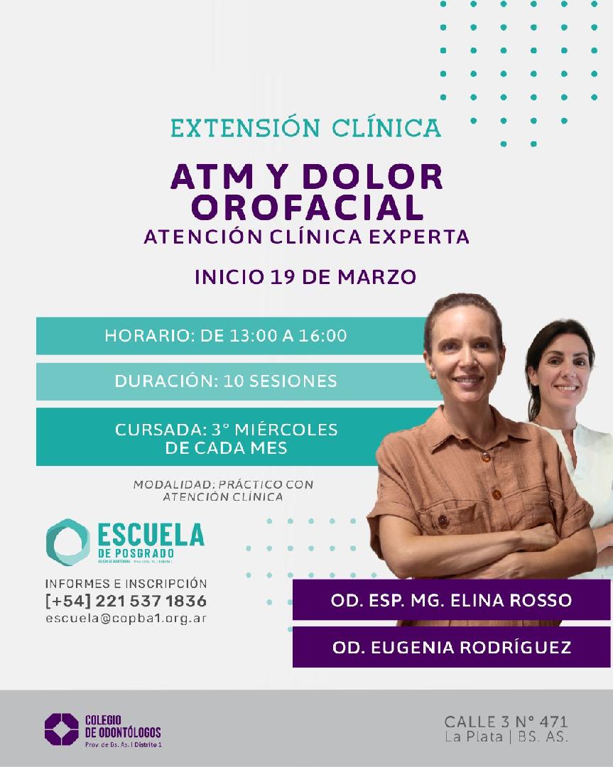 EXTENSIÓN CLÍNICA  ARTICULACIÓN TEMPOROMANDIBULAR Y DOLOR OROFACIAL 'ATENCIÓN CLÍNICA EXPERTA