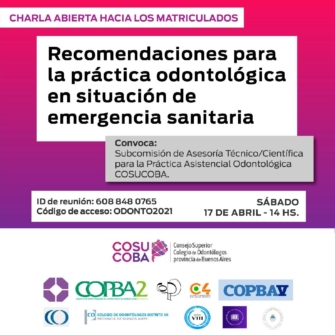 Recomendaciones para la práctica odontológica en situación de emergencia sanitaria